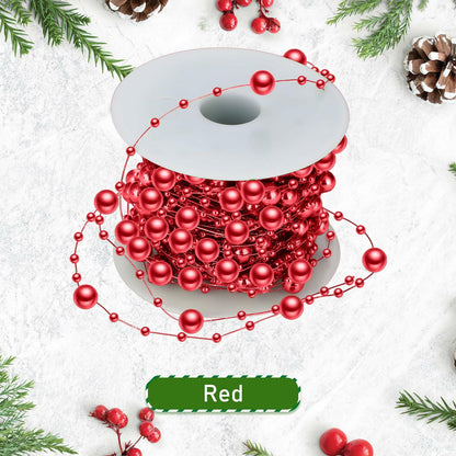 Ecally 250ft Plastic Beads Garland Chain Roll Red Wedding Decoration