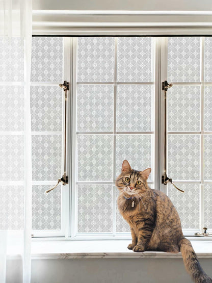 HYOUBALA Window Privacy Film UV Protection Non-Adhesive Begonia 17.5x78.7
