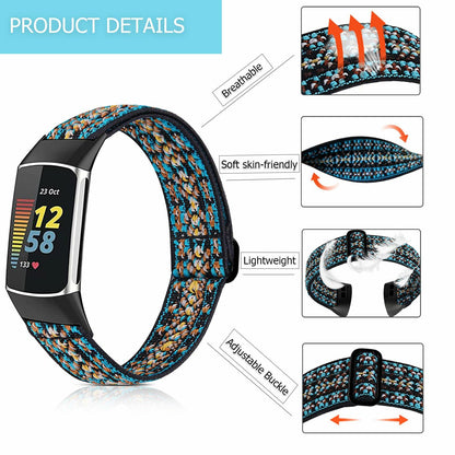 Yibcaiic Adjustable Stretchy Bands Compatible Fitbit Charge 5 Wristbands