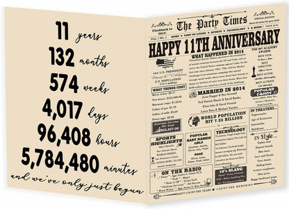 YiKaLus 11th Anniversary Steel Gift Card Romantic Wedding Gift for Him Her
