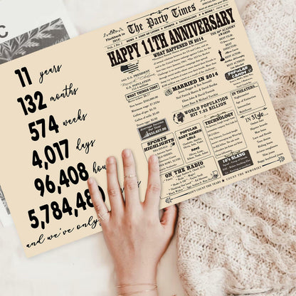 YiKaLus 11th Anniversary Steel Gift Card Romantic Wedding Gift for Him Her