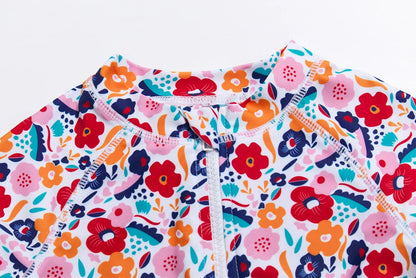 Agreeone Toddler Girls One Piece Swimsuit UPF 50+ Rashguard Ice Cream Size 3-6M