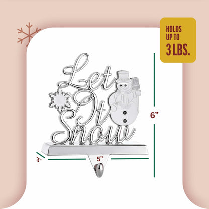 Klikel Metal Christmas Stocking Holder White Snowflake Snowman MPN 83411
