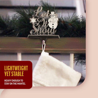Klikel Metal Christmas Stocking Holder White Snowflake Snowman MPN 83411