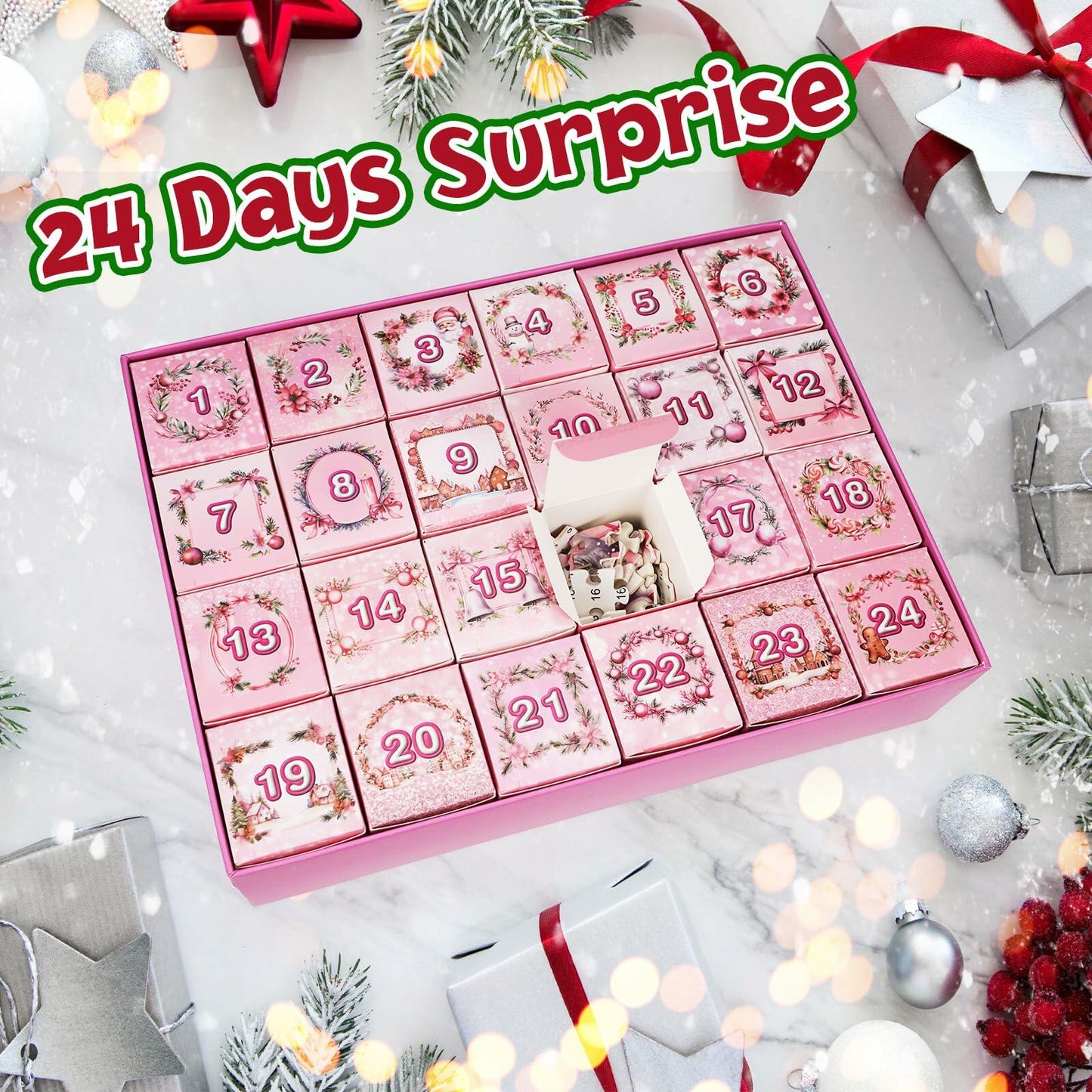 1008 Pc Pink Gnome Advent Calendar Puzzle 2025 24-Day Countdown