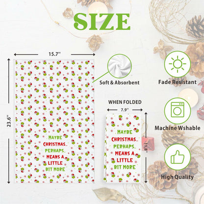 Funny Christmas Towels 2 Pack Absorbent Kitchen Bathroom White Elephant Gifts