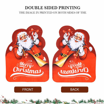 Alupssuc Lighted LED Santa Claus Garden Flag 20x15 Inch Red Double Sided