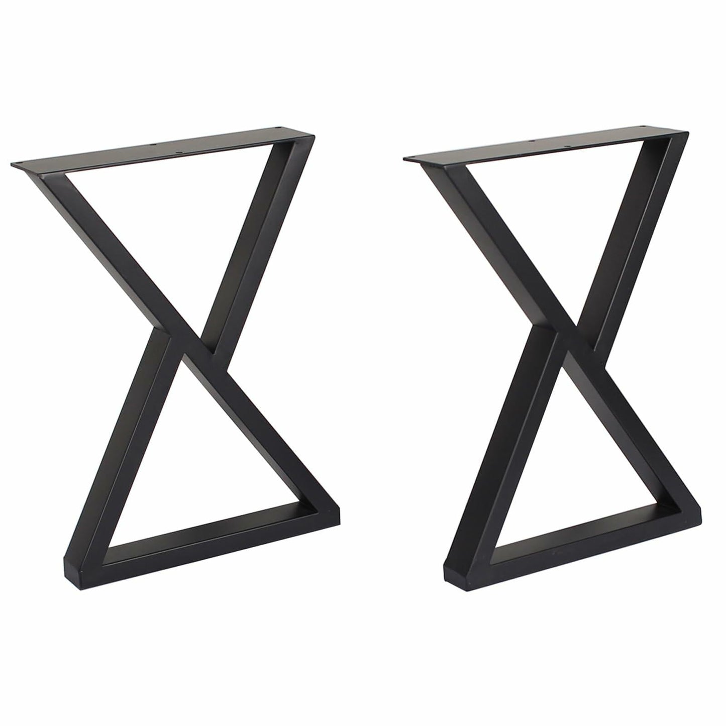 Herkii Heavy Duty Metal Table Legs 16" H x 11" W Black Set of 2