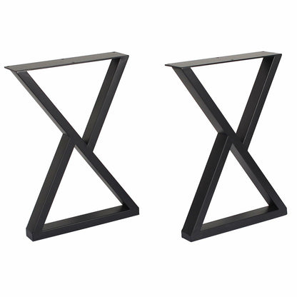 Herkii Heavy Duty Metal Table Legs 16" H x 11" W Black Set of 2