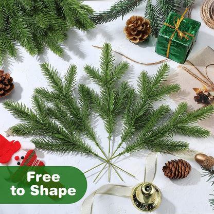 100 Pieces Artificial Pine Needles 10in Green Christmas DIY Accessories
