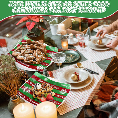 Tenceur Christmas Wax Paper Sheets Winter Printed 150 Pcs