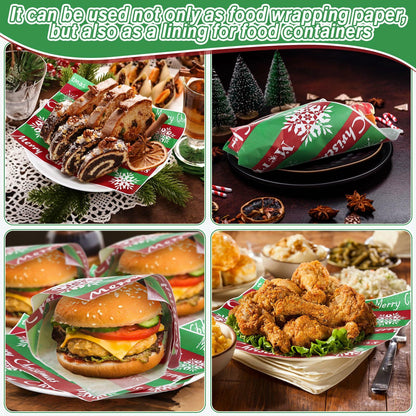 Tenceur Christmas Wax Paper Sheets Winter Printed 150 Pcs