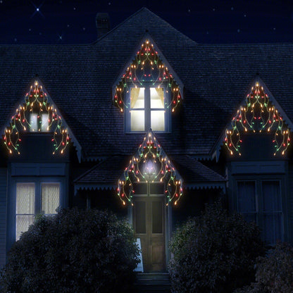 RECESKY Christmas Icicle Curtain Lights 7.7ft 100 Multi Color Indoor Outdoor