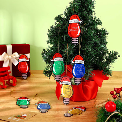 Syhood 24 Pcs Christmas Light Bulb Ornaments Xmas Tree Hanging Decor