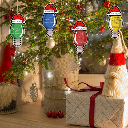 Syhood 24 Pcs Christmas Light Bulb Ornaments Xmas Tree Hanging Decor