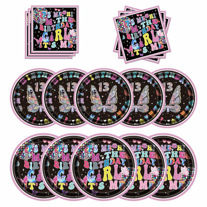 Its Me Birthday Girl Tableware Plates Napkins Party Supplies Pink 24 Count