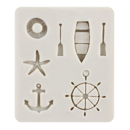 YANQINMS Silicone Rudder Anchor Sea Oar Fondant Mold for Cake Decorating