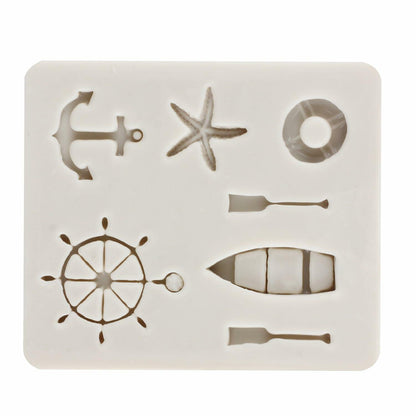 YANQINMS Silicone Rudder Anchor Sea Oar Fondant Mold for Cake Decorating