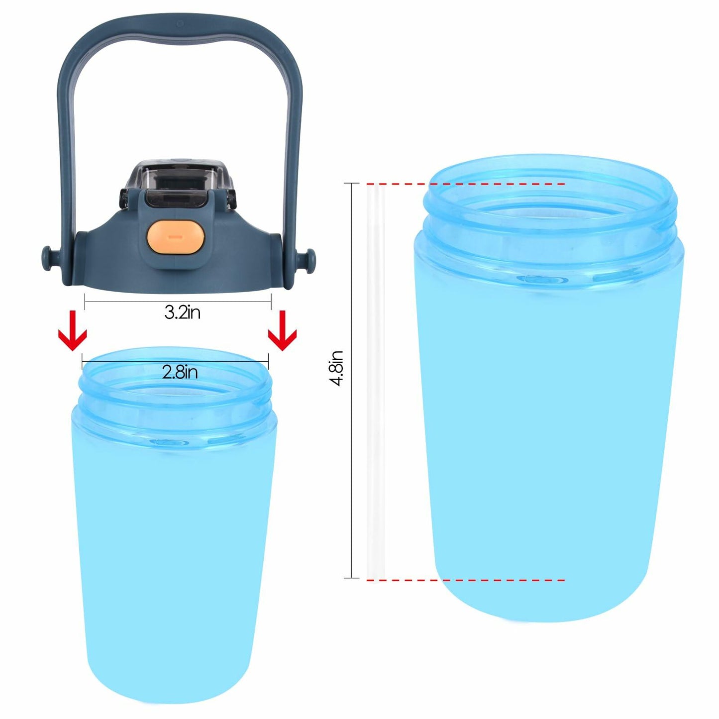 [Like New] TEITEAI Replacement Lid for 15oz Zak Tumbler Navy Blue BPA-Free Leak-Proof
