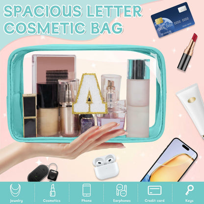 WELIDAY Personalized Initial Letter Makeup Bag V Green