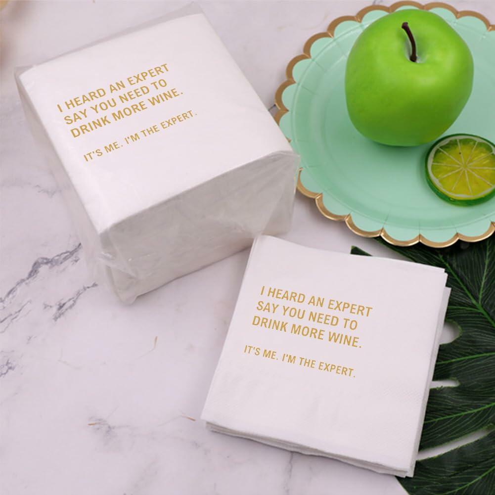 VOWFOO Funny Quote Cocktail Napkins 100pcs 4.5x4.5in 2-ply We Were Cool