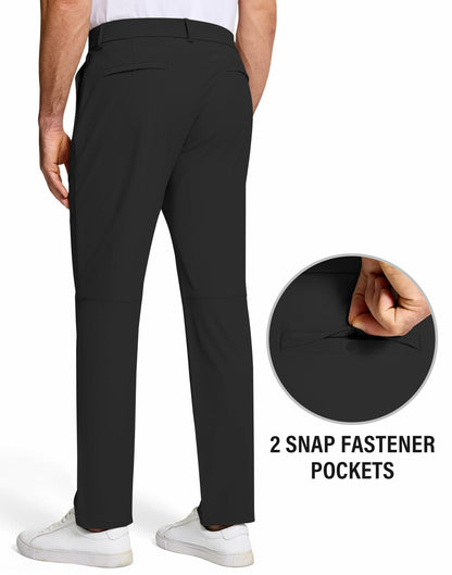 SERAMY Mens Golf Dress Pants Slim Fit Stretch Quick Dry Black Size 36