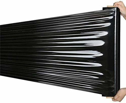 18" Black Stretch Film Wrap 1200ft 500% Stretch Heavy Duty 1 Pack