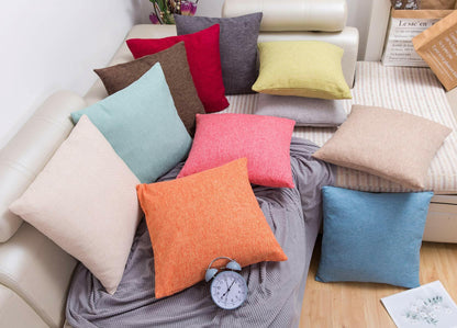 Jepeak Linen Throw Pillow Covers 20x20 Inch Butter Beige 2 Pack