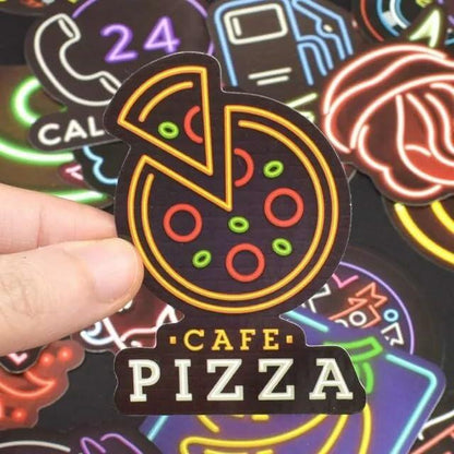 Neon Waterproof Vinyl Stickers Pack 50pcs Multicolor for Laptop Water Bottle