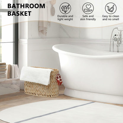 ELINZINE Toilet Paper Storage Holder for 6 Mega Rolls Bathroom Basket Buttermilk
