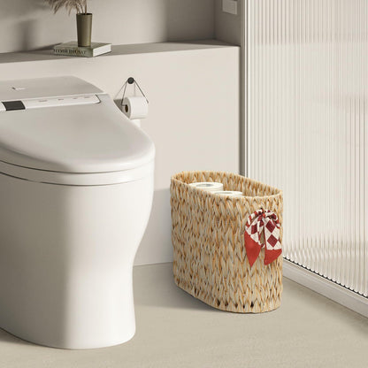 ELINZINE Toilet Paper Storage Holder for 6 Mega Rolls Bathroom Basket Buttermilk