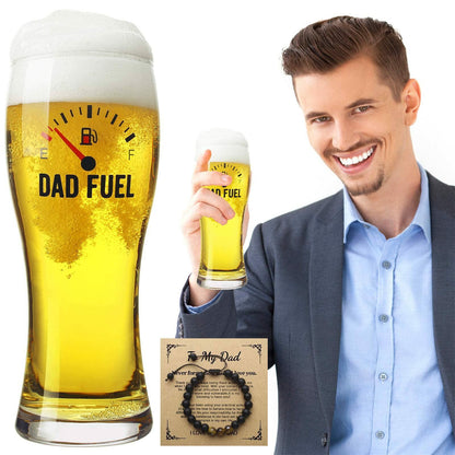Luka Tech Funny Beer Glass 450ml Unique Father's Day Gift for Dad