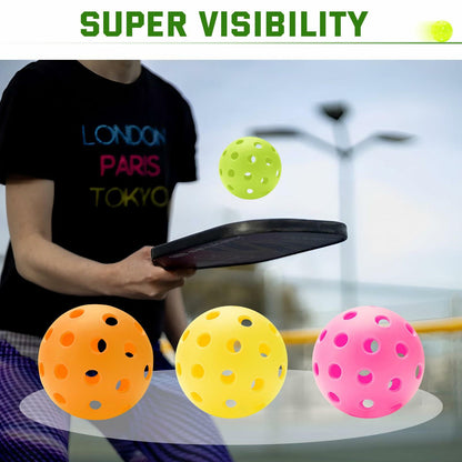 U-pick Pickleball Balls 40 Holes Outdoor Durable High Elasticity 4 Pack Multi