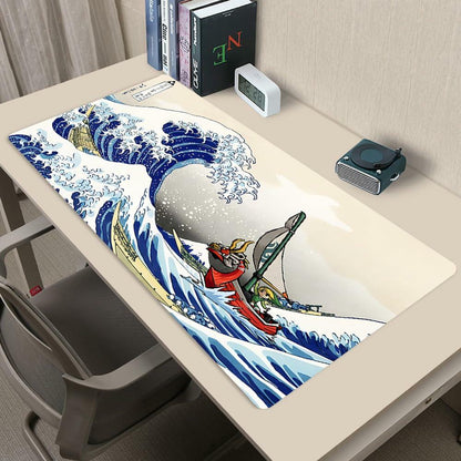 Kanagawa Extended Gaming Mouse Pad Large 31.5x11.8 Inch Non-Slip Rubber