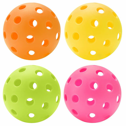 U-pick Pickleball Balls 40 Holes Outdoor Durable High Elasticity 4 Pack Multi