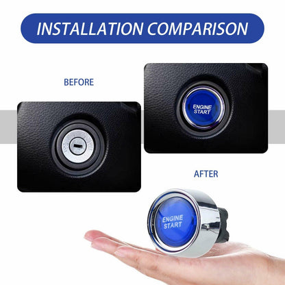 [Like New] DYEKNEE 12V Keyless One-Touch Start Switch 3 Pin Blue Engine Ignition
