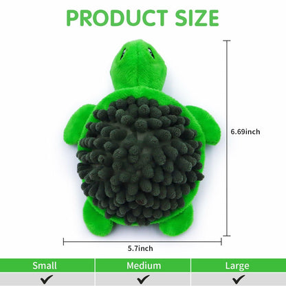 [Like New] Aqezd Turtle Small Dog Squeaky Toy with Ball 2-in-1 Plush Rubber Core