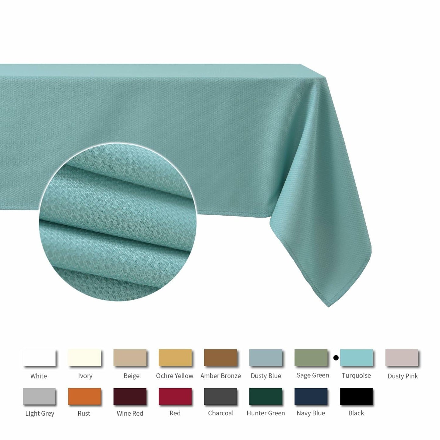 maxmill Jacquard Waterproof Spillproof Tablecloth 60x60 Turquoise