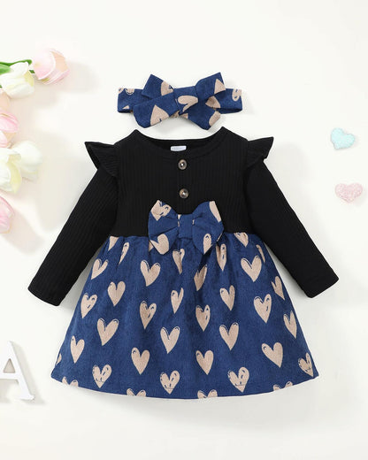 Baby Girl Halloween Dress Ribbed Ruffle Long Sleeve Brown Pumpkin Size 3-6M