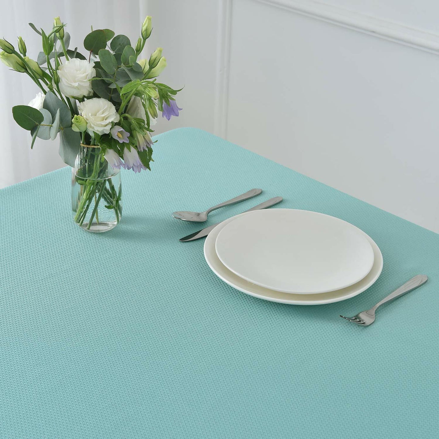 maxmill Jacquard Waterproof Spillproof Tablecloth 60x60 Turquoise