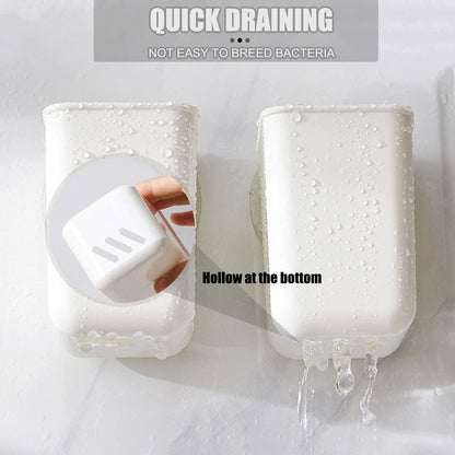 ORIJOYNA 2 Pack Wall Mounted Self-Adhesive Toothbrush Holder White