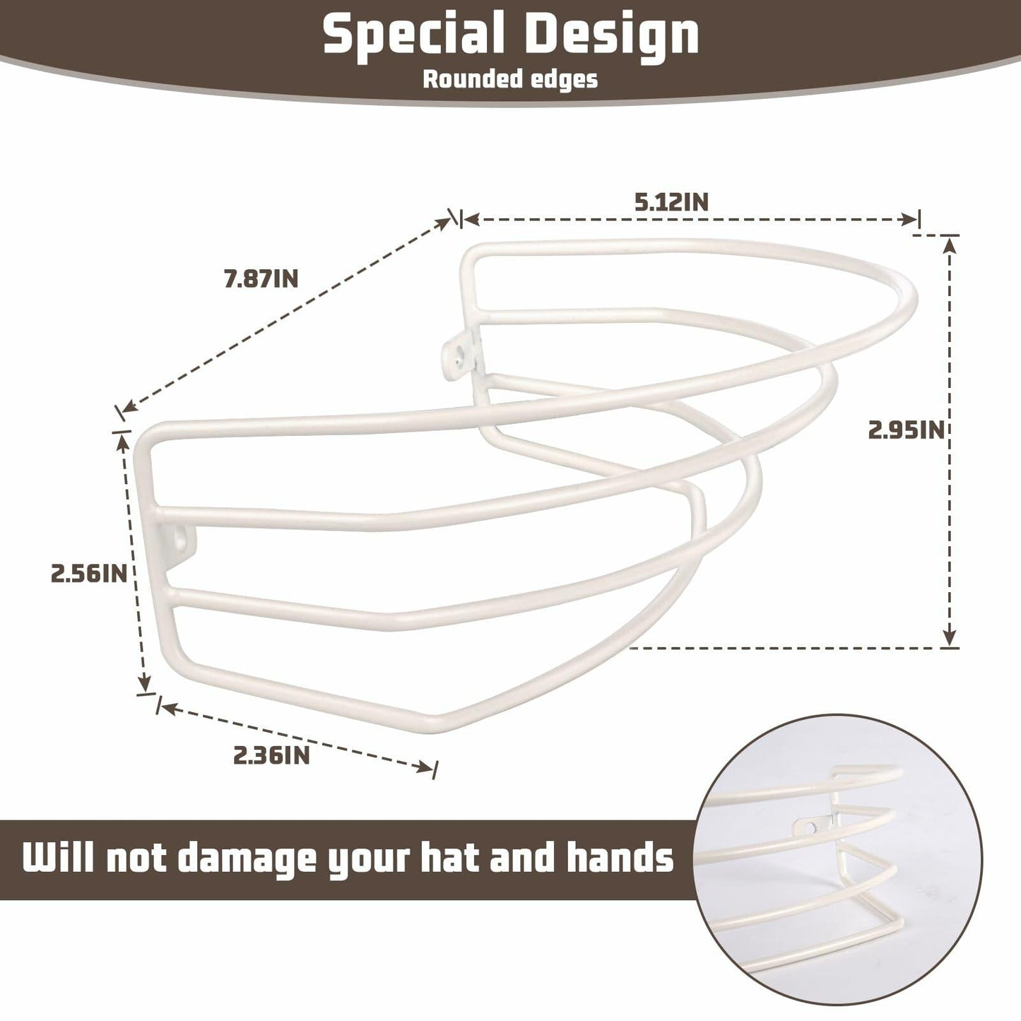 Fikoksol Metal Hat Racks for Baseball Caps Wall Mount Organizer 2Pcs Black