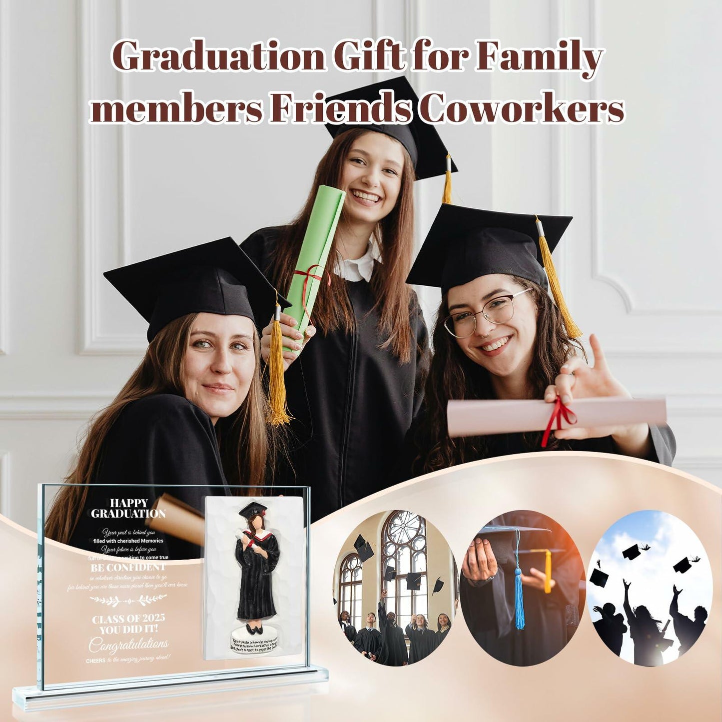 [Like New] Graduation Gifts 2025 Crystal Graduate Figurine Plaque 4x6 Inspirational