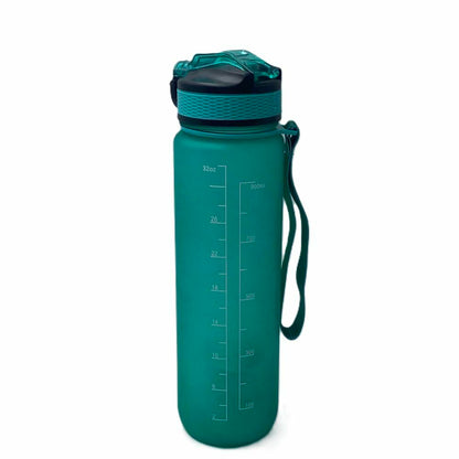 [Like New] Healthaccessories Motivational Reusable Tritan Water Bottle 32oz Blue BPA Free