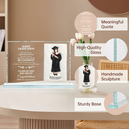 [Like New] Graduation Gifts 2025 Crystal Graduate Figurine Plaque 4x6 Inspirational