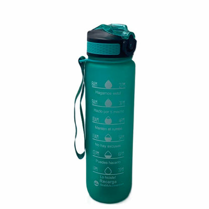 [Like New] Healthaccessories Motivational Reusable Tritan Water Bottle 32oz Blue BPA Free