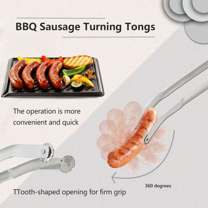 [Like New] QKFU BBQ Sa-Used Rotating Maybe, Flip Bacon Steak Meat Sausage Vegetables Tongs