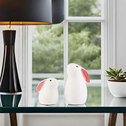 NYSCURE Ceramic Rabbit Figurine Sitting Statue Home Decor 4.8 Inch