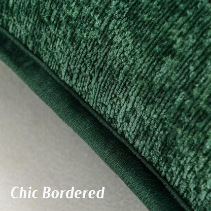 [Like New] FUTEI Dark Green Chenille Throw Pillow Covers Set of 2 26x26 Inch Euro Sham