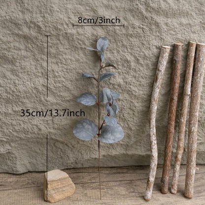 KIRIFLY 10pcs Fake Eucalyptus Stems Indoor Greenery Décor Green